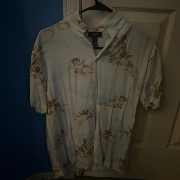 FOREVER 21 ANGELS COLLAR SHIRT SIZE SMALL MEN